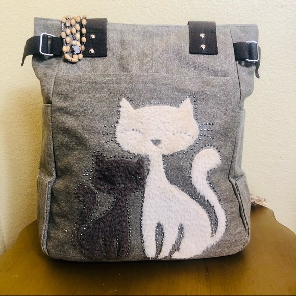 Cat Canvas Handbag - Picture 1 of 11